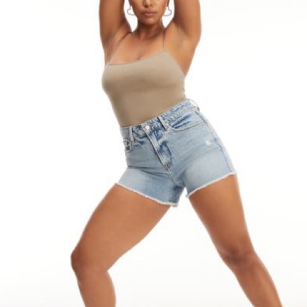 Good American Light Blue Denim Shorts